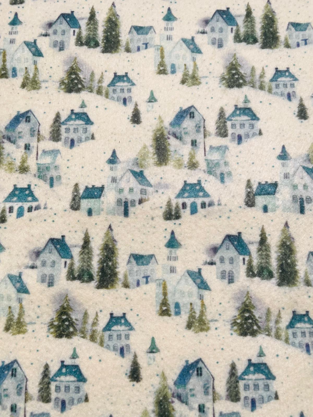 Pannolenci 50x40 cm Villaggio innevato Ottanio