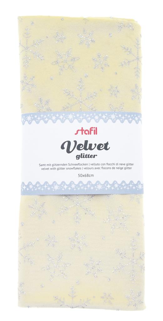 velluto fiocchi glitter50x68cm - BIANCO - ARGENTO