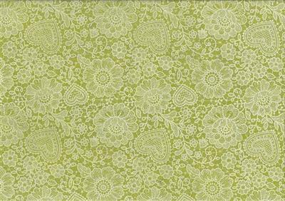PANNO 1MM 30X40CM PIZZO - verde salvia/bianco