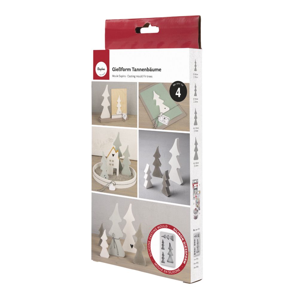 Stampo in silicone abeti 14,5x26x2cm - 4 forme