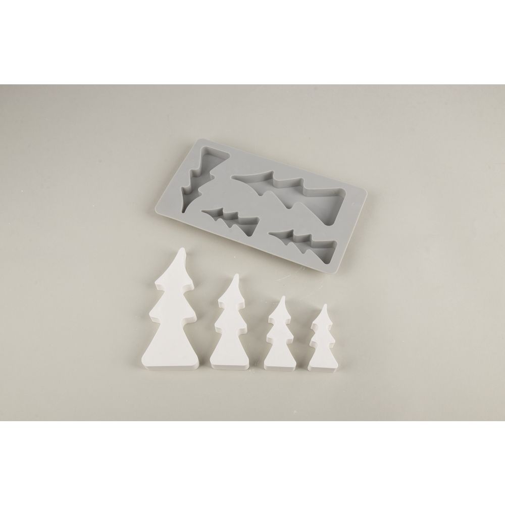 Stampo in silicone abeti 14,5x26x2cm - 4 forme