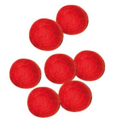 Conf. 10 pz Palline Feltro Naturale diam. 1 cm - rosso