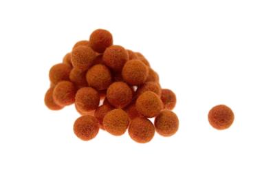 CONF. 10 PZ palline feltro naturale diam. 1,5 cm - ARANCIO FIAMMA