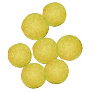 CONF. 10 PZ palline feltro naturale diam. 1 cm - GIALLO SOLE