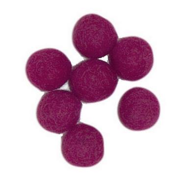 Conf.10 pz - Palline Feltro Naturale diam. 1 cm -FUCSIA
