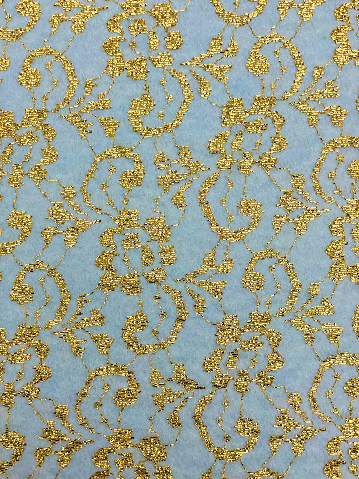 Pannolenci accoppiato tulle oro 50x70 cm - Celeste