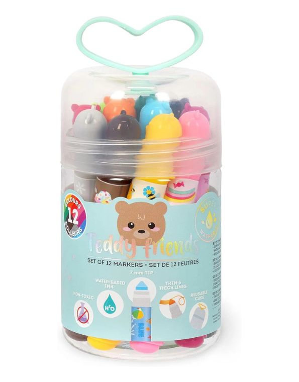 Pennarelli Colorati 12pz Teddy Friends