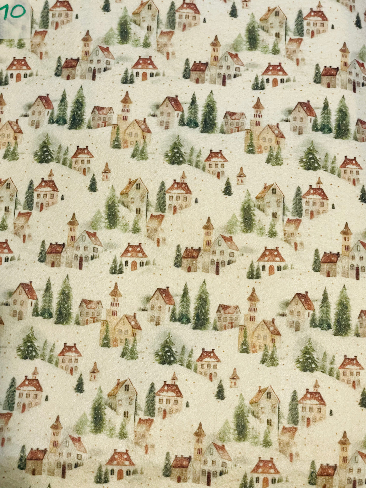 Pannolenci 50x40 cm Villaggio innevato Beige