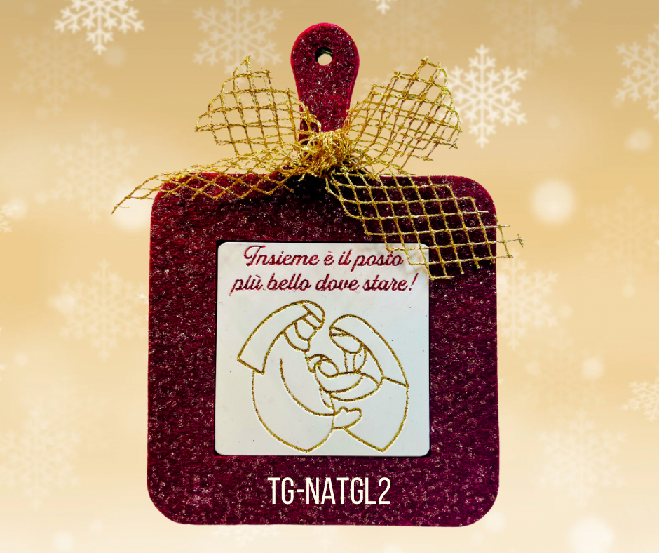 Targa Quadrata Natività "Insieme è il posto più bello dove stare"