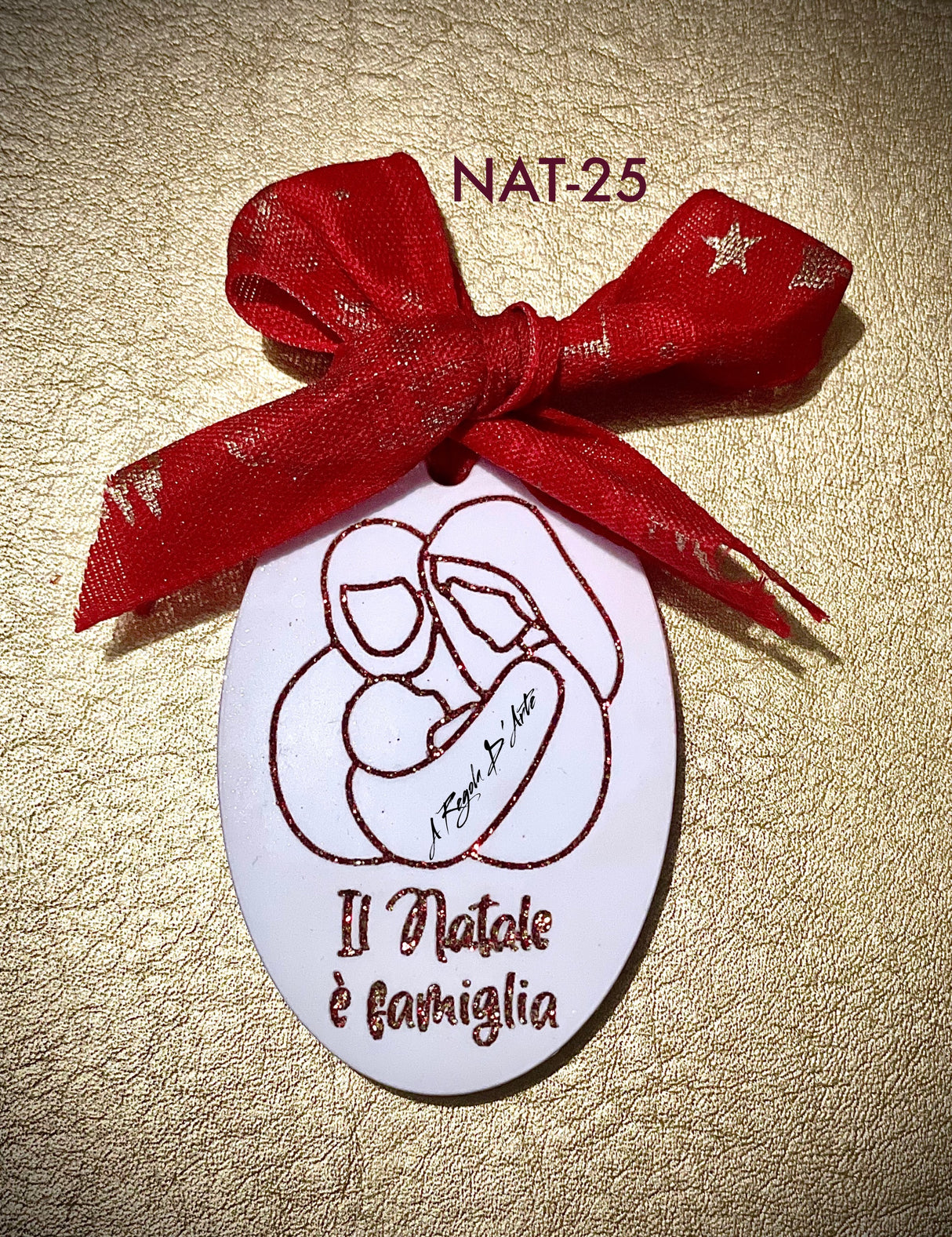 Ovale Famiglia Natale - 6x4 cm