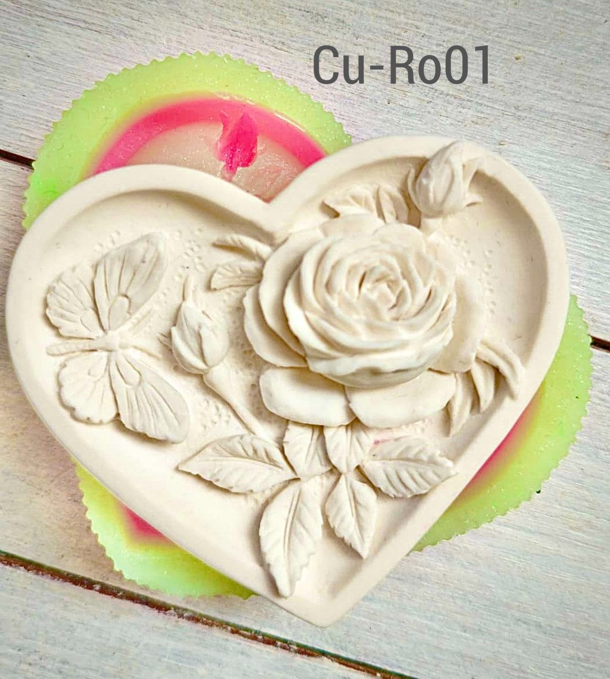 Stampo tondo Rosa in rilievo