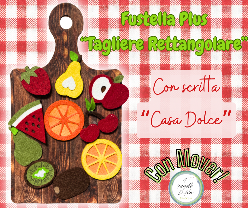 Tagliere Rettangolare Plus con Mover e scritta "Casa Dolce"