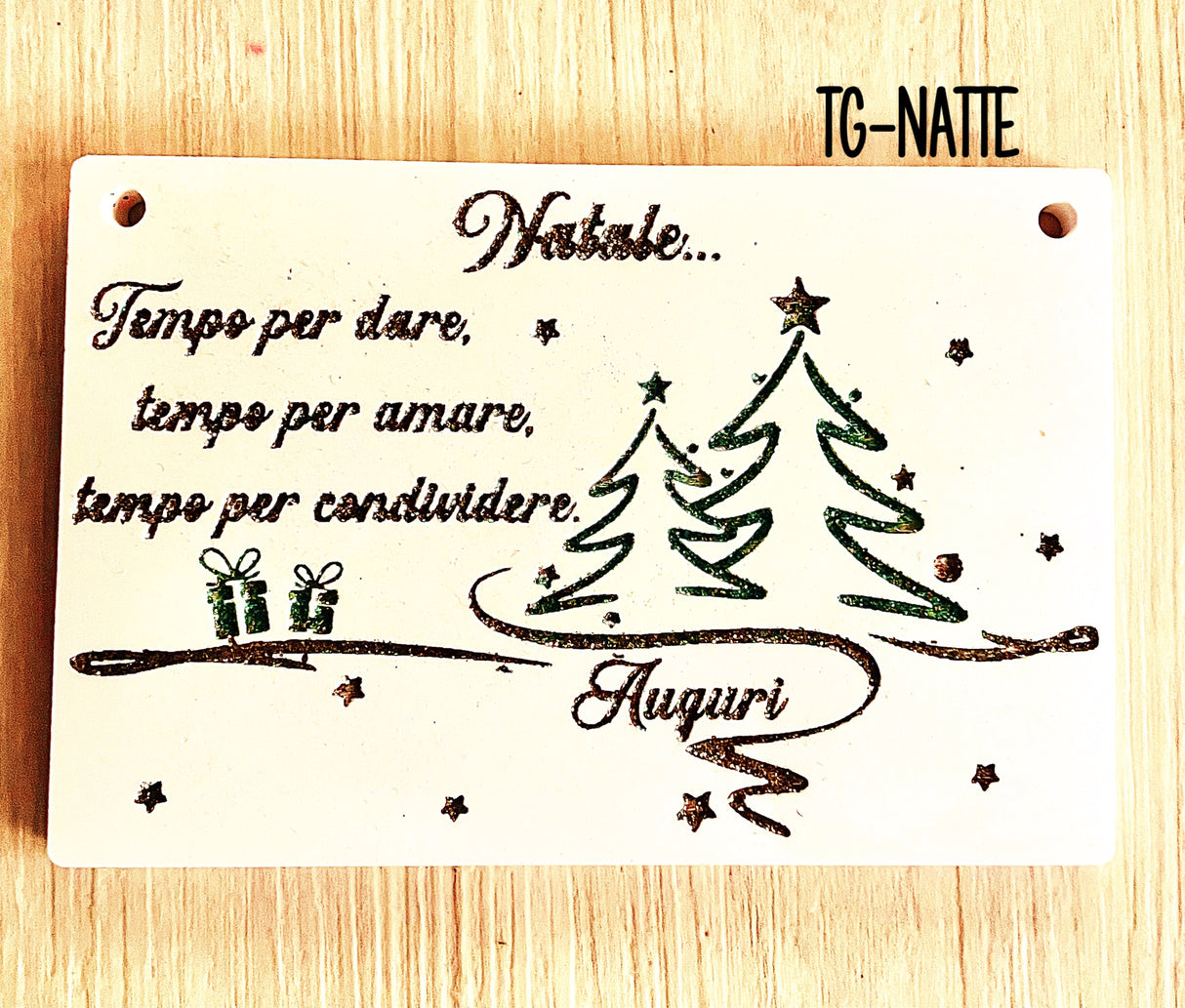 Targa "Natale...tempo per dare..."