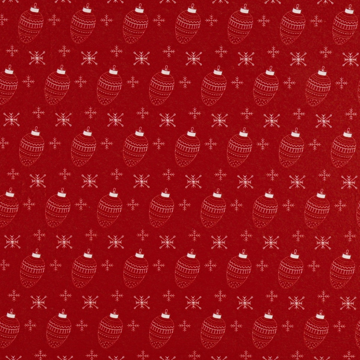 Pannolenci Palline Natalizie Bianco Fondo Rosso 50x40 cm