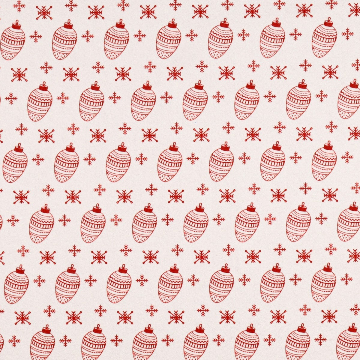 Pannolenci Palline Natalizie Rosso Fondo Bianco 50x40 cm