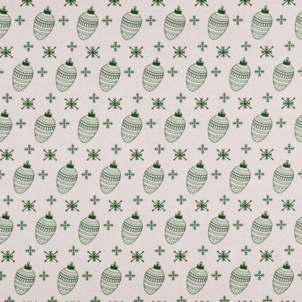 Pannolenci Palline Natalizie Verde Fondo Bianco 50x40 cm