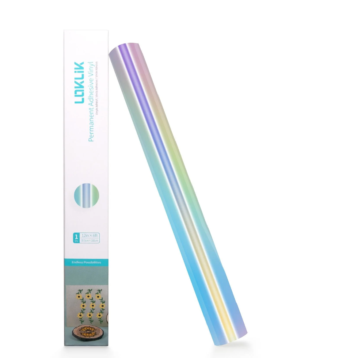 LOKLiK • Vinile Olografico Iridescente Argento 30,5x90cm