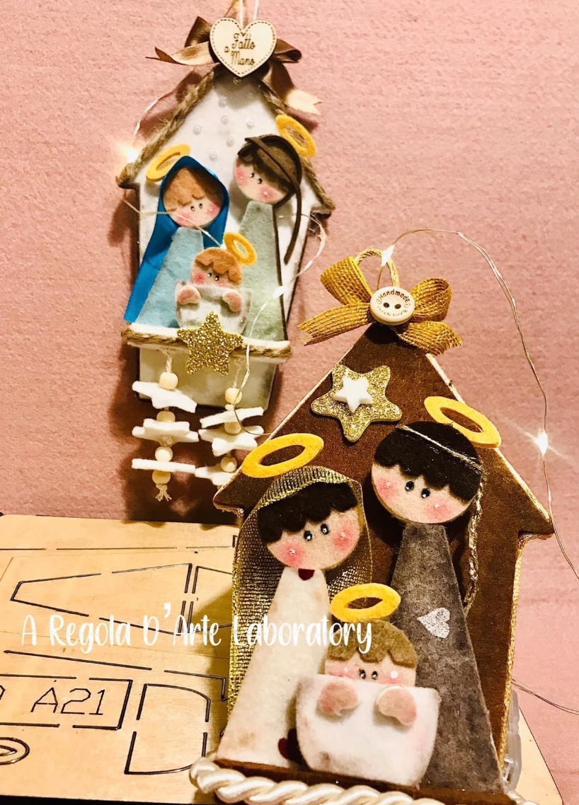 Combo 3 fustelle: Natività/Presepe/Cuoricino 2,5 cm