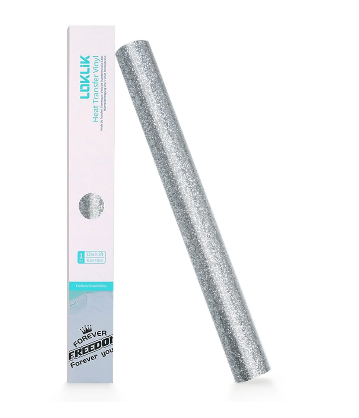LOKLiK • Vinile Termoadesivo Glitter Argento 30,5cmx91cm