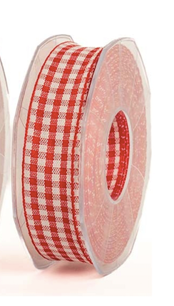 NASTRO TESSUTO A QUADRETTI H.2,5 CM - ROSSO