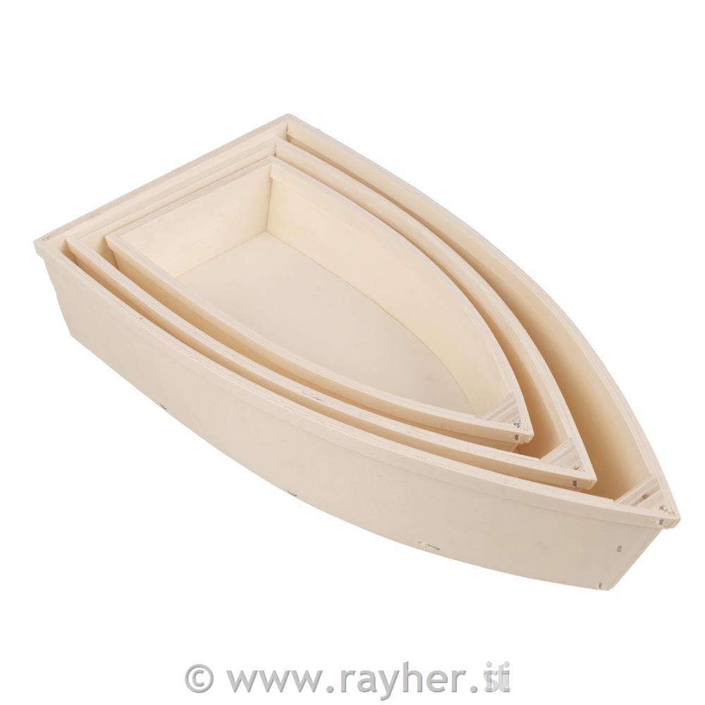 Set 3 Barche di legno