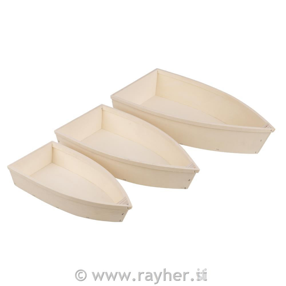 Set 3 Barche di legno
