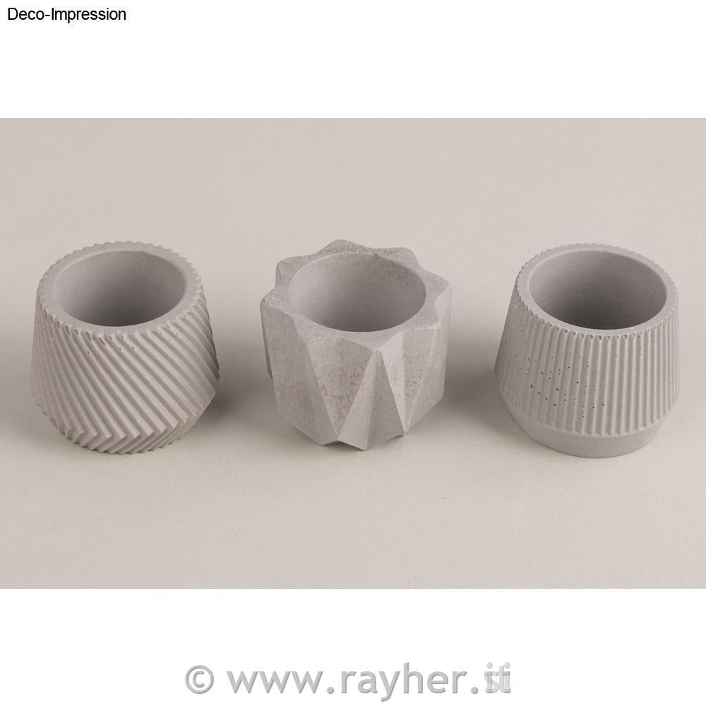 Stampo in silicone Mini Vasi 3 disegni diam.5xh.5 cm