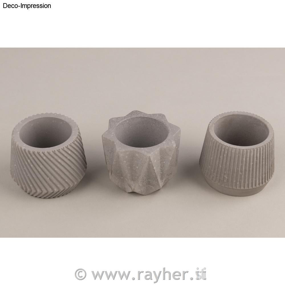 Stampo in silicone Vasi 3 disegni diam.7xh.5,5 cm