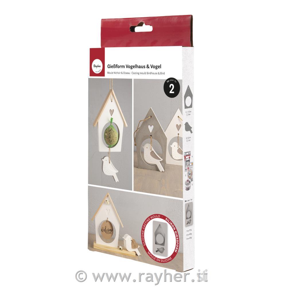 Stampo in silicone Casetta per uccellini+uccello
