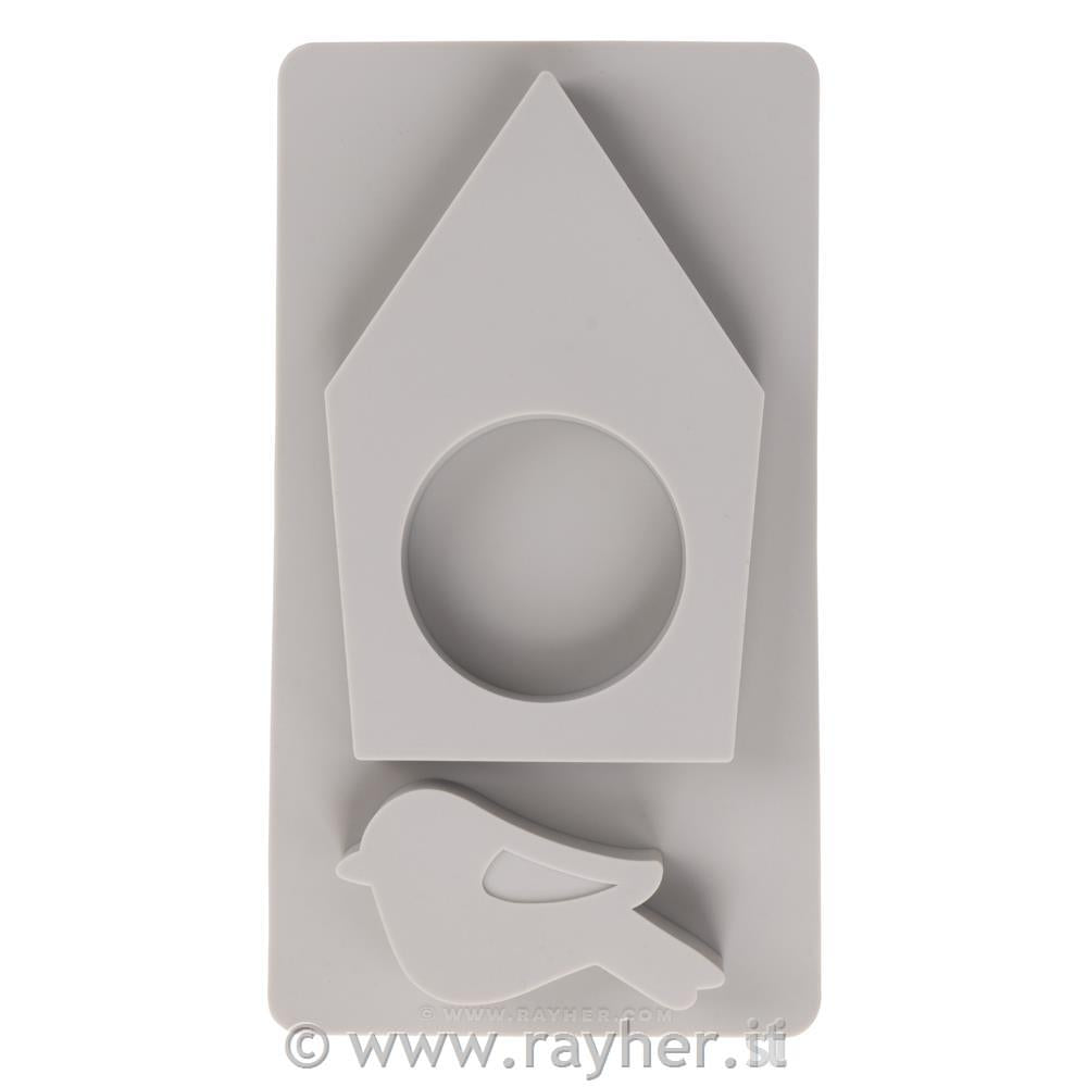 Stampo in silicone Casetta per uccellini+uccello