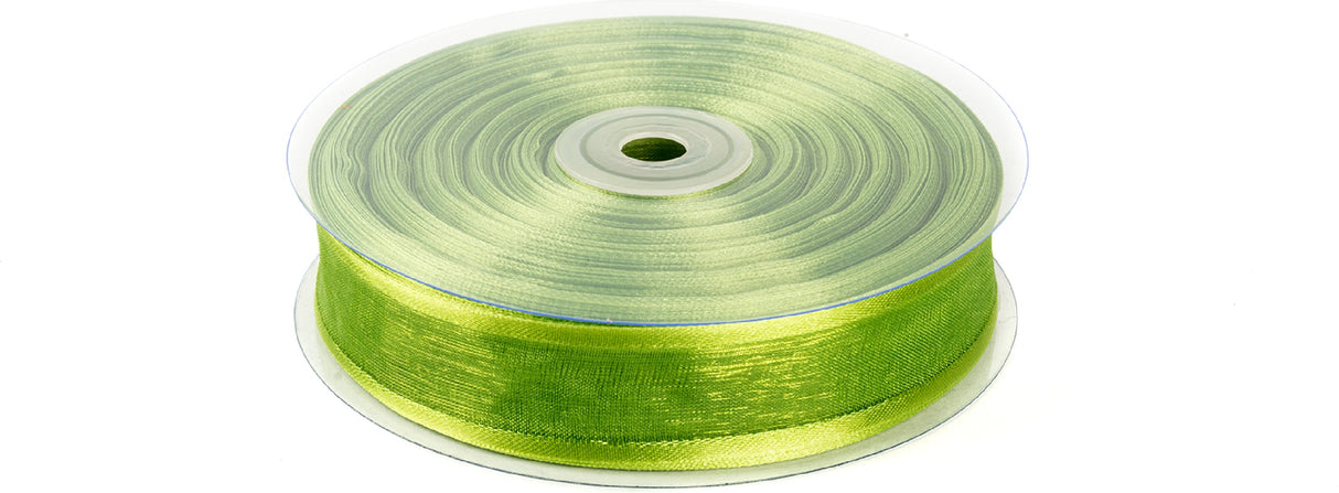 NASTRO ORGANZA CON BORDI IN RASO h.3,8 cm - Verde chiaro