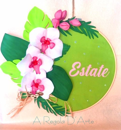 Fustella "FOGLIE ESOTICHE" - con scritta "Estate"