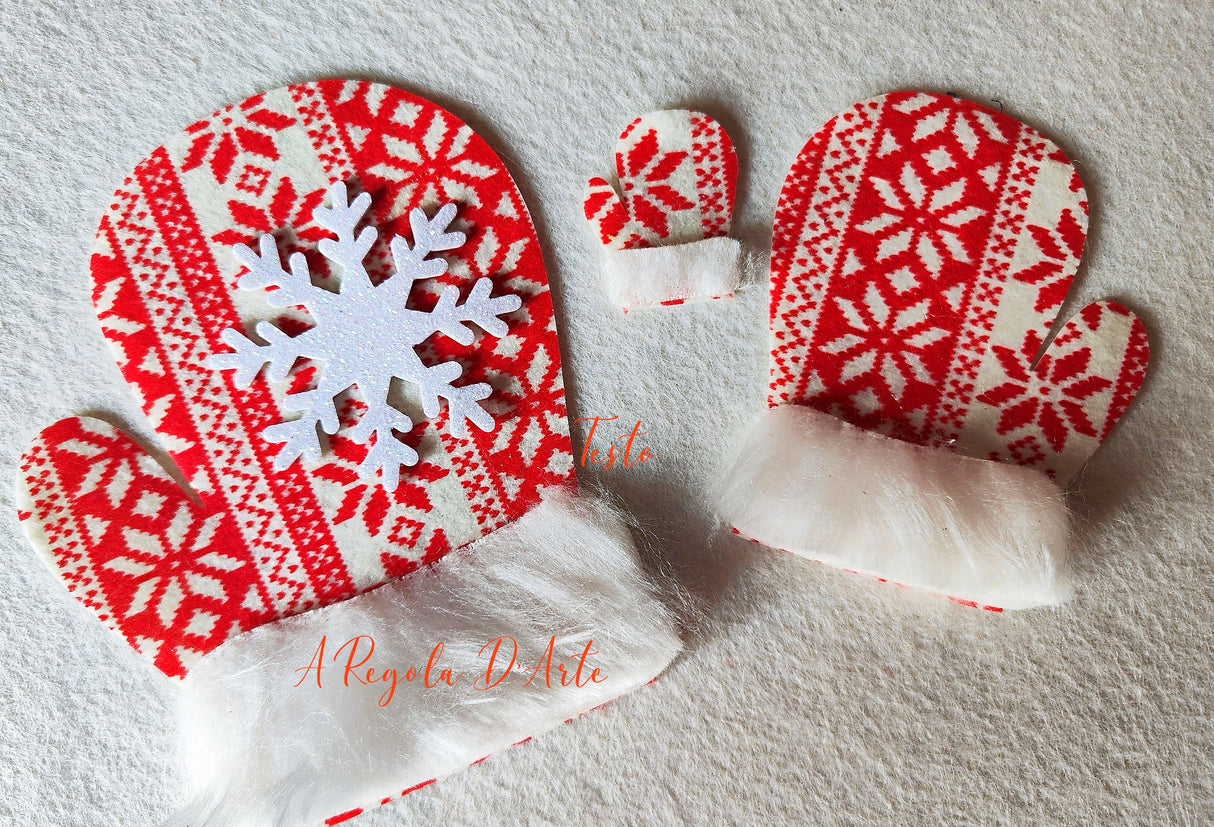 Guanti con fiocco neve - 3 dimensioni