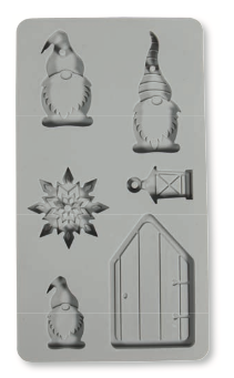 stampo gnomo, lanterna, porta, fiocco neve