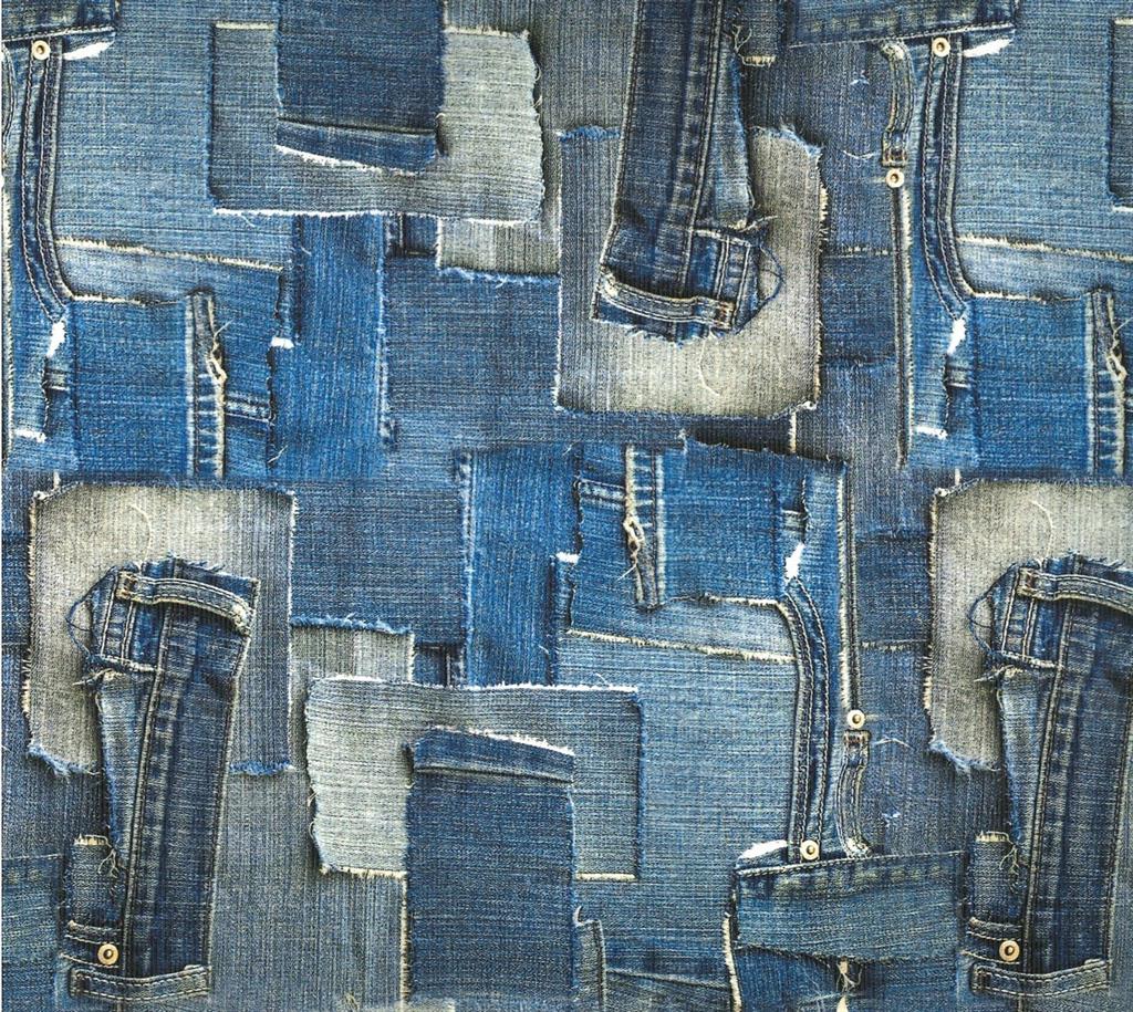 TESS.SIMILPELLE STAMP.50X70CM - Tagli Jeans Blu