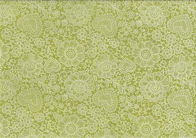 PANNO 1MM 30X40CM PIZZO - verde salvia/bianco