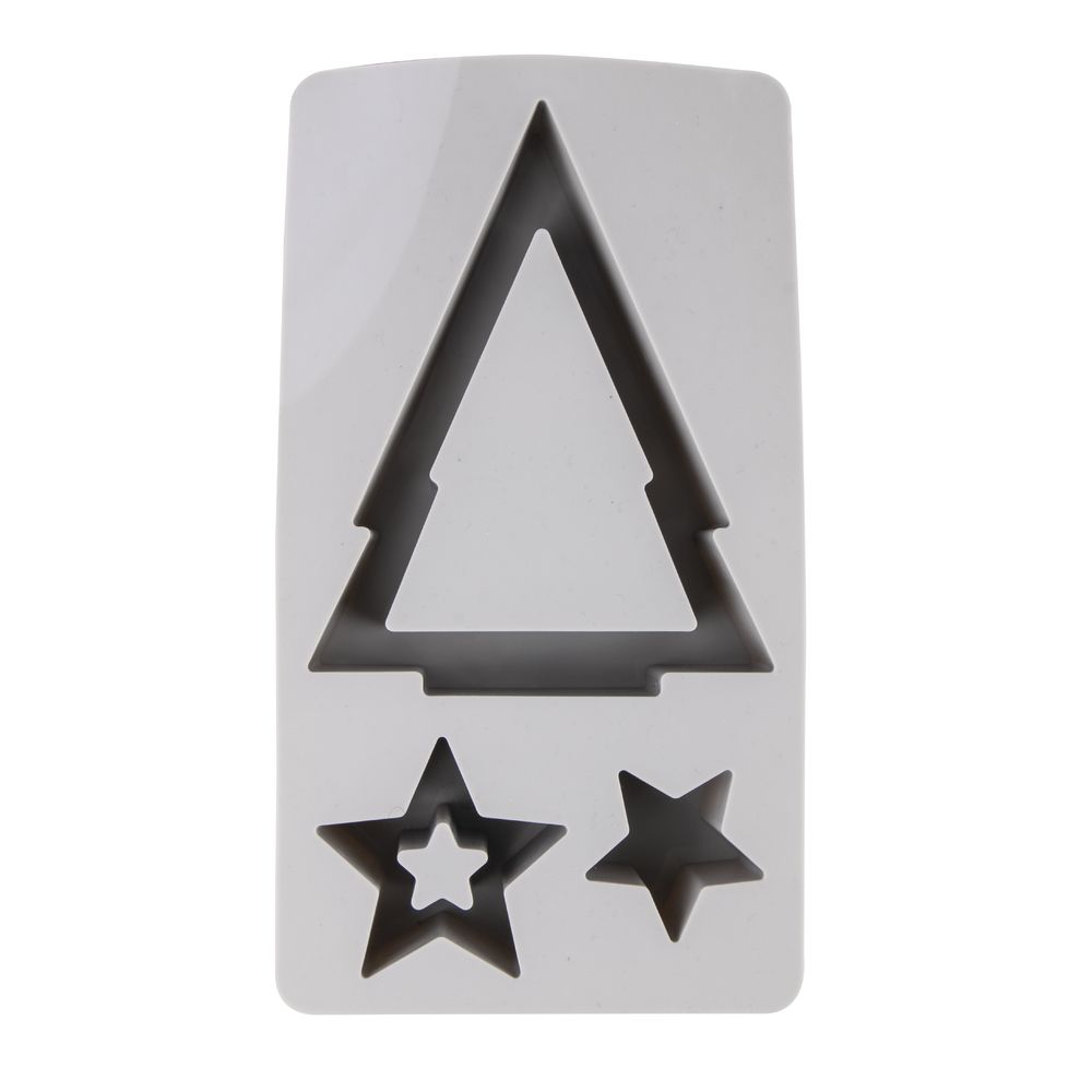 Stampo in silicone Alberoe stelle 14,5x26x4cm - 3 forme