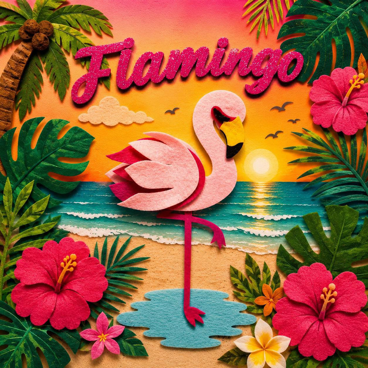 Fustella Artigianale FLAMINGO - scritta calligrafica inclusa!