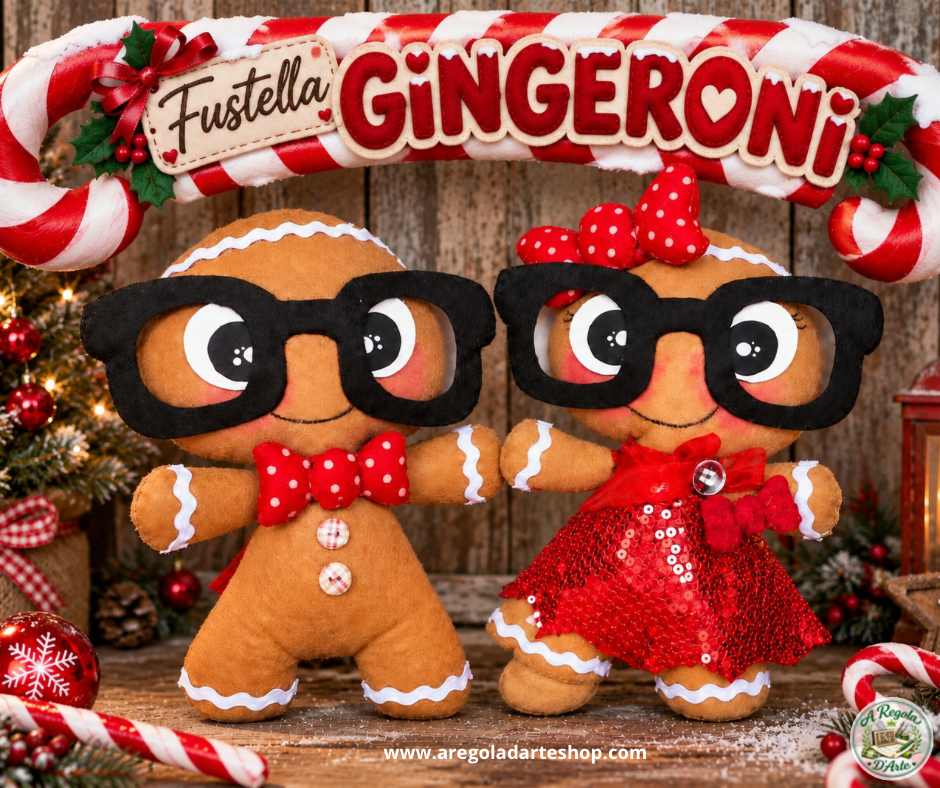 Fustella "Gingeroni"Plus + 1 sagoma legno per Occhialoni