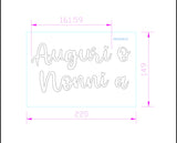 Fustella scritta calligarfica "Auguri Nonni-o-a"