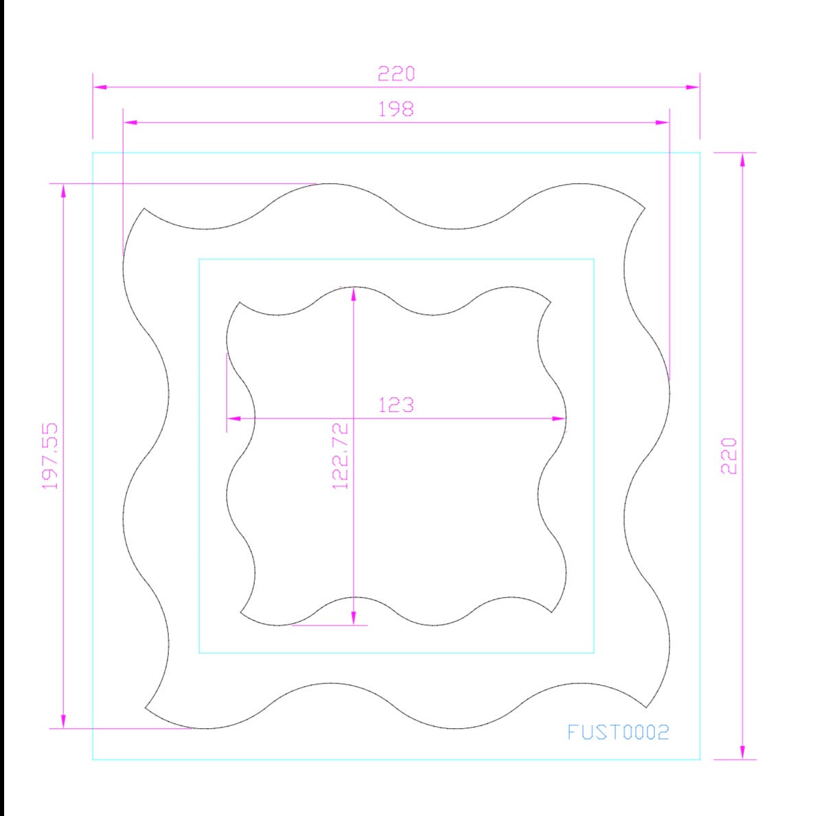 Fustella Artigianale "Cornice Onda" - Plus