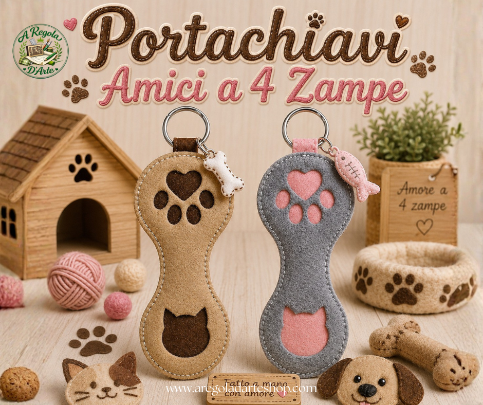 Fustella "Portachiavi Amici 4 Zampe" - con 2 movers"