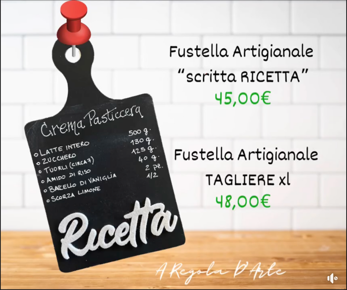 Fustella scritta "RICETTA"