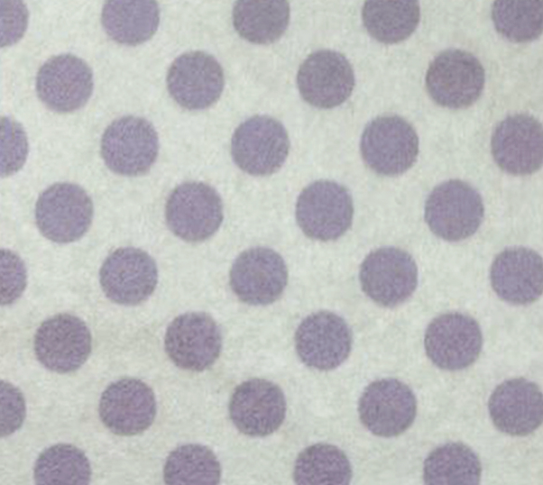 Pannolenci 50x40 cm - Pois Lavanda base bianca