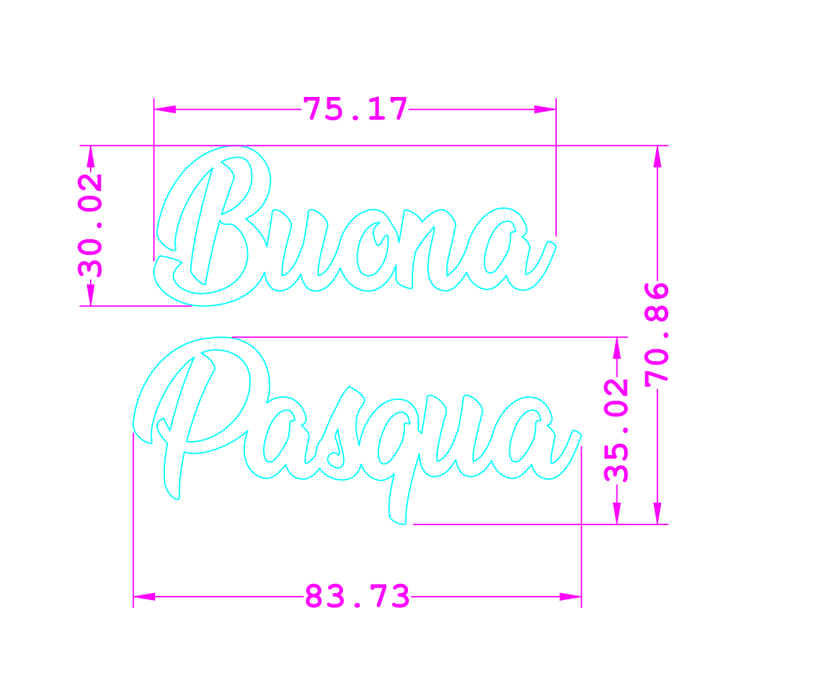 Coppia scritte legno "Buona Pasqua" 6 cm