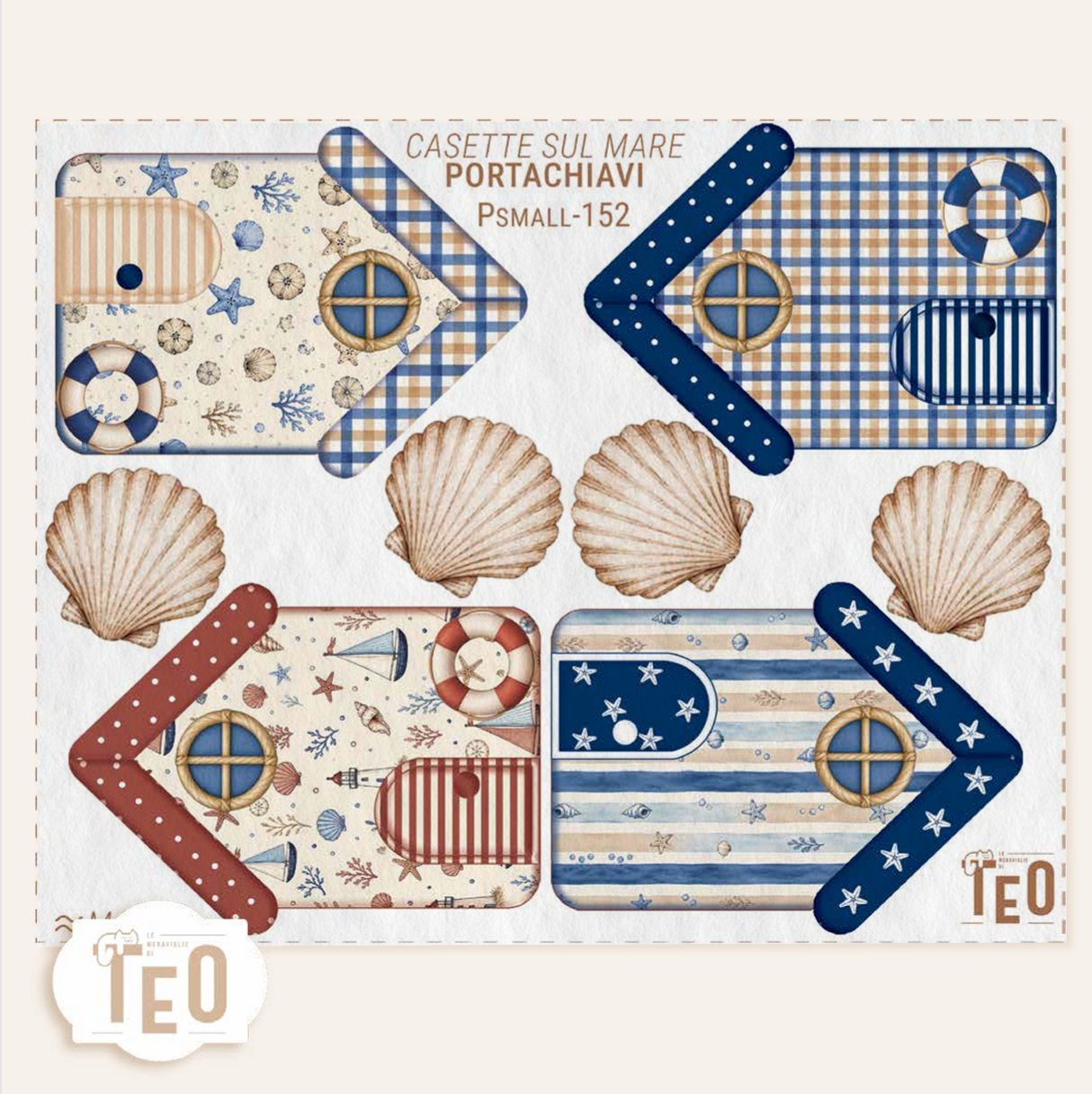 P-small152 Casette sul mare Portachiavi - 20x25 cm